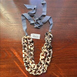 NWT J. Crew Tortoise Chain Ribbon Necklace
